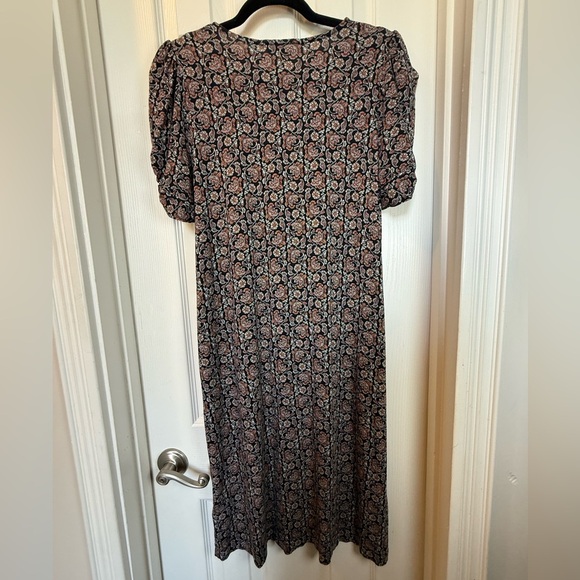 Boden Brown Sheath Dress with Puff Sleeves and Peter Pan Collar - Picture 5 of 8